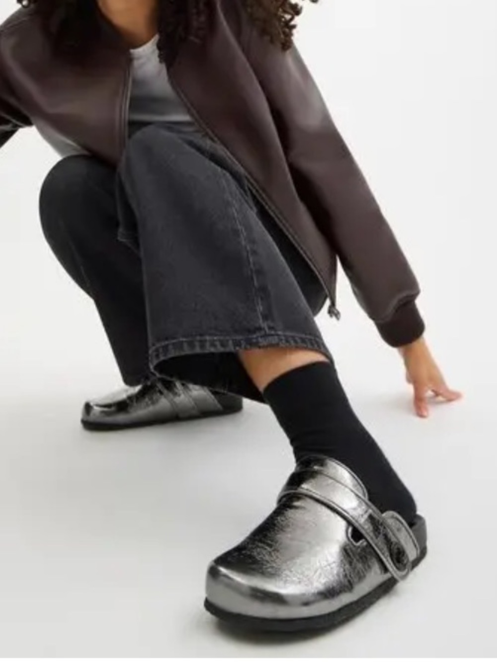 NWOB Coach 'Blake' Silver Metallic Clogs. Size 5. MSRP $150